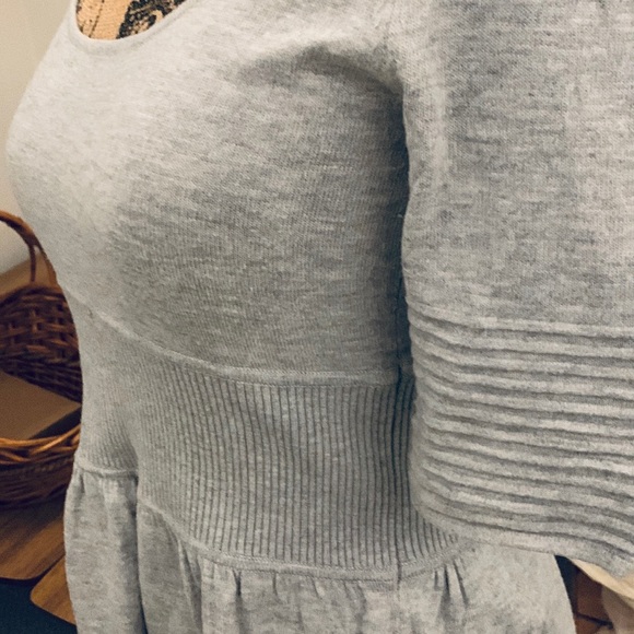 Boston proper peplum fitted flare grey sweater S - Picture 3 of 6